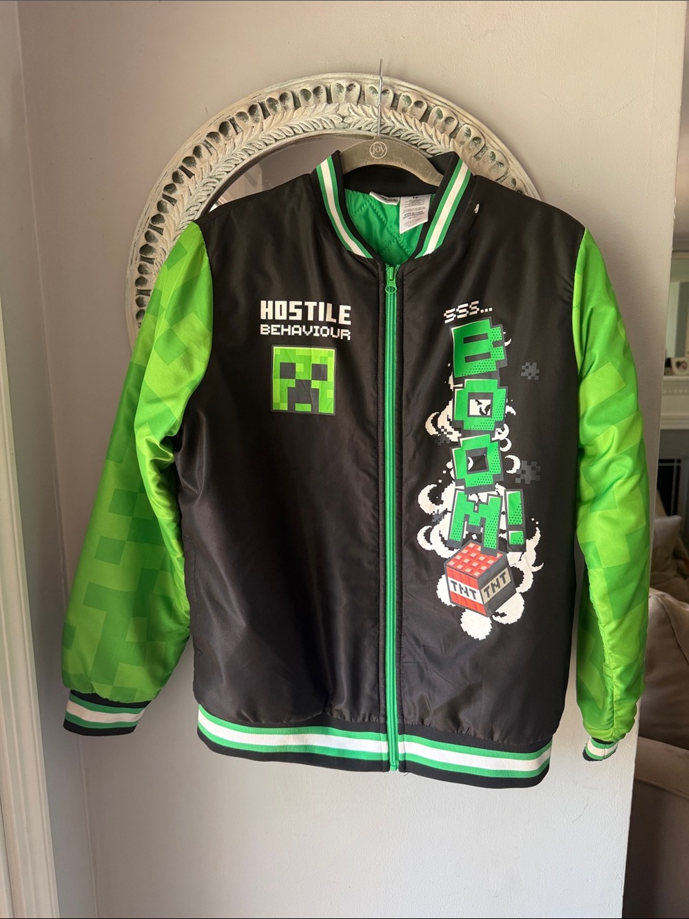 Minecraft Kids Green & Black Jean-Style Jacket